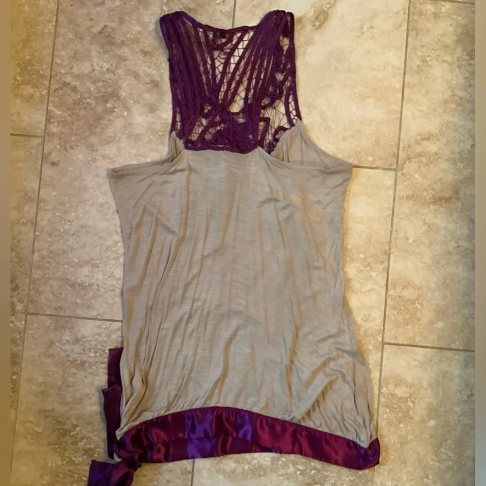 Unique‎ Purple and tan bathing suit cover up